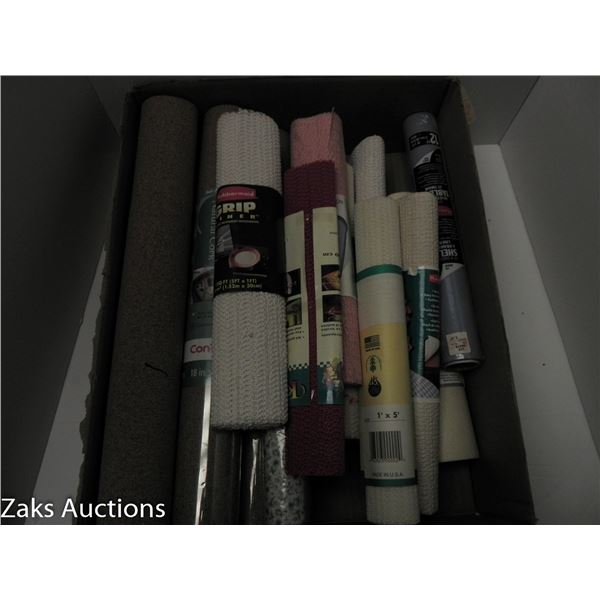 APPROX 12 ROLLS OF SHELF AND DRAWER LINER - CORK, ETC