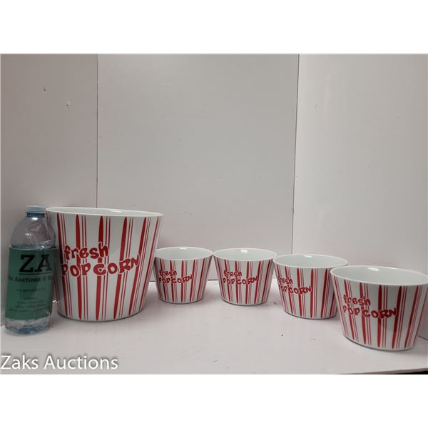 5 POPCORN SERVING SET CERAMIC