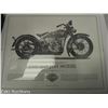 Image 3 : 2 HARLEY DAVIDSON POSTERS UNDER GLASS FRAME (SOME CHIPS) AND TIN HARLEY DAVIDSON SIGN