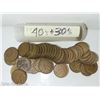 Image 1 : ROLL OF 50 - 1930' AND 1940'S COPPER PENNIES - CANADA