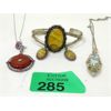 Image 1 : Sterling Silver Cuff Bracelet & 2 Necklaces