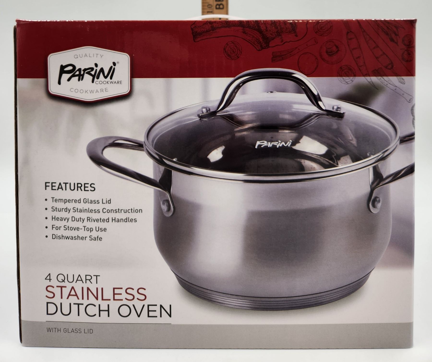 New Parini Stainless Steel Dutch Oven Pot 4 Quart