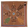 Image 1 : Ca. 1950 Navajo Thunder God Sand Painting Rug RARE