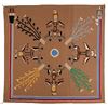 Image 2 : Ca. 1950 Navajo Thunder God Sand Painting Rug RARE