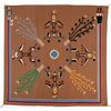 Image 7 : Ca. 1950 Navajo Thunder God Sand Painting Rug RARE