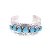 Image 1 : Navajo M. Thomas Jr. Silver Turquoise Bracelet