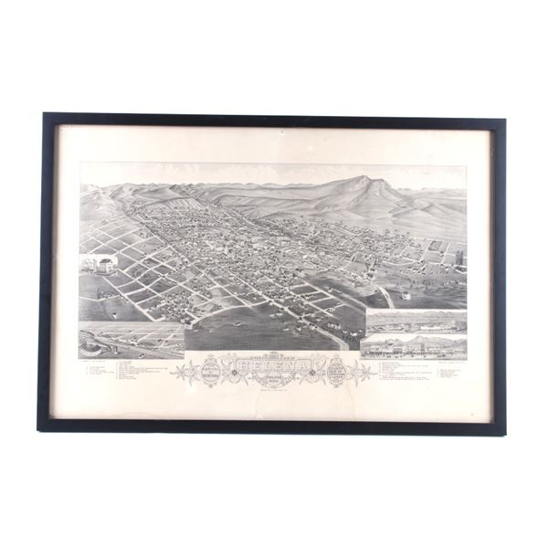 C. 1883 Helena, Montana J.J. Stoner Birds Eye Map