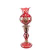 Image 1 : Persian Qajar Bohemian Ruby Glass Lamp 19th C.