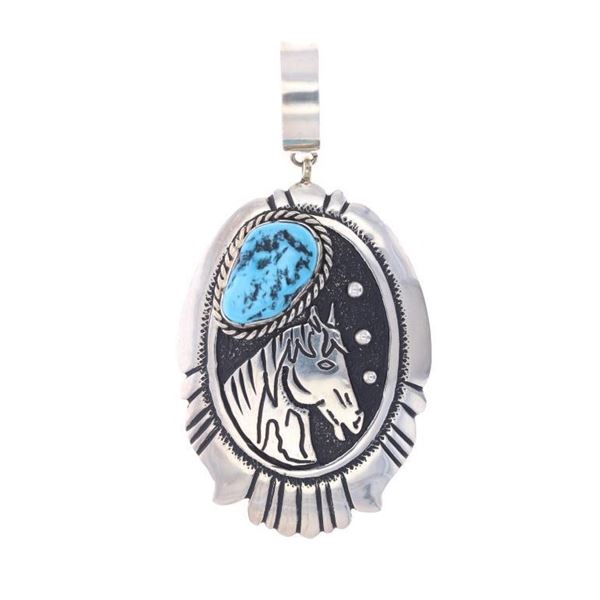 3Navajo T & R Singer Sterling Silver Horse Pendant