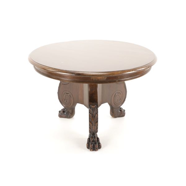 20th Century Victorian Paw Foot Coffee Table