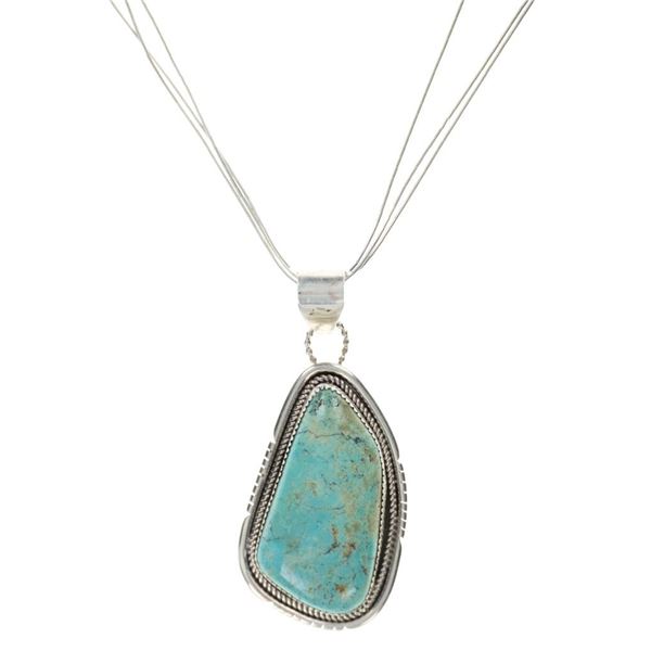 Navajo V Tsosie Sterling Silver Turquoise Necklace