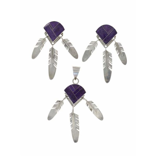 Navajo Ray Tracey Sugilite Earring & Necklace Set