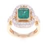Image 10 : Elegant Emerald & Diamond 14k Yellow Gold Ring
