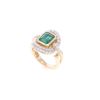 Image 1 : Elegant Emerald & Diamond 14k Yellow Gold Ring