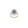 Image 2 : Elegant Emerald & Diamond 14k Yellow Gold Ring