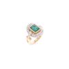 Image 3 : Elegant Emerald & Diamond 14k Yellow Gold Ring
