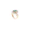 Image 5 : Elegant Emerald & Diamond 14k Yellow Gold Ring