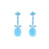 Image 1 : 18.04ct Turquoise & Diamond 14k Gold Earrings