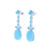 Image 4 : 18.04ct Turquoise & Diamond 14k Gold Earrings