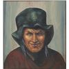 Image 7 : Oil on Board Painting Peruvian Woman with Top Hat