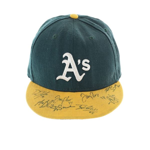 Signed Oakland A's 10" L Hat With Eight Signatures