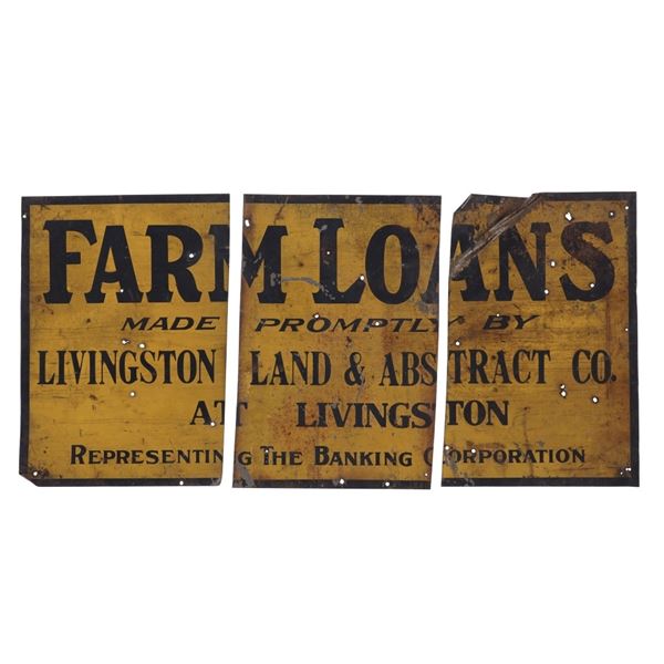 C. 1940 Livingston Land & Abstract Co. Metal Sign