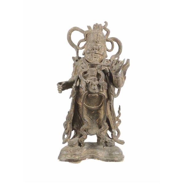 Qing Dynasty Bronze Feng Shui Guan Yu Statue