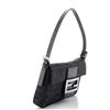 Image 1 : Fendi Black Zucca Canvas Mini Baguette Shoulder Bag