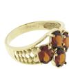 Image 8 : 10k Yellow Gold 3.50 ctw Prong Set Oval Cut Garnet Open Work Sides Wide Band Rin