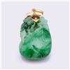 Image 2 : Chinese Carved Jadeite Toggle Mounted in 18K Yellow Gold