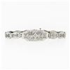 Image 1 : Antique Art Deco 14k White Gold 0.11 ctw Round Diamond Milgrain Filigree Bracele