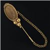 Image 2 : Antique 18K Yellow Gold Large Carved Agate Intaglio Stick Pin w/ Cap & Chain