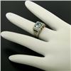 Image 7 : Antique Art Deco 18k White Gold 1.25 ctw Aquamarine and Diamond Ring
