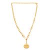Image 2 : Chanel Gold Metal Round CC Pendant