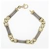 Image 2 : Fancy 14k Two Tone Gold Triple Twisted Wire & Cuban Curb Link Chain Bracelet