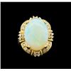 Image 2 : 14KT Yellow Gold 4.68 ctw Opal and Diamond Ring