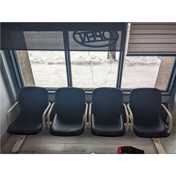 Waiting Room Bank of Chairs, with 1 Blue Chair in Excellent Condition