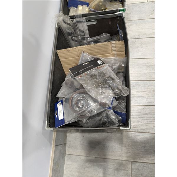 Large Bin of Blind Install and Curtain Rod Ends