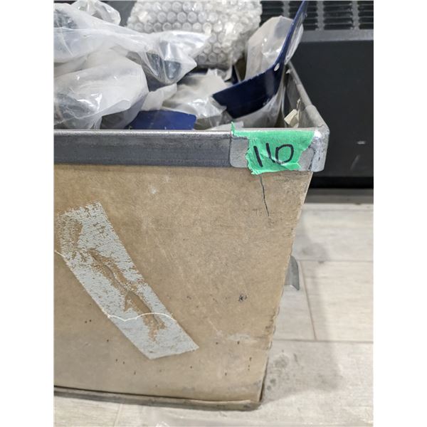 Large Bin of Blind Install and Curtain Rod Ends