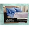 Image 2 : Comfy Bamboo World 4pc Queen Sheet Set