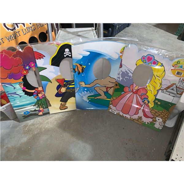 Lot of 4 Face Hole Photo Cut Outs