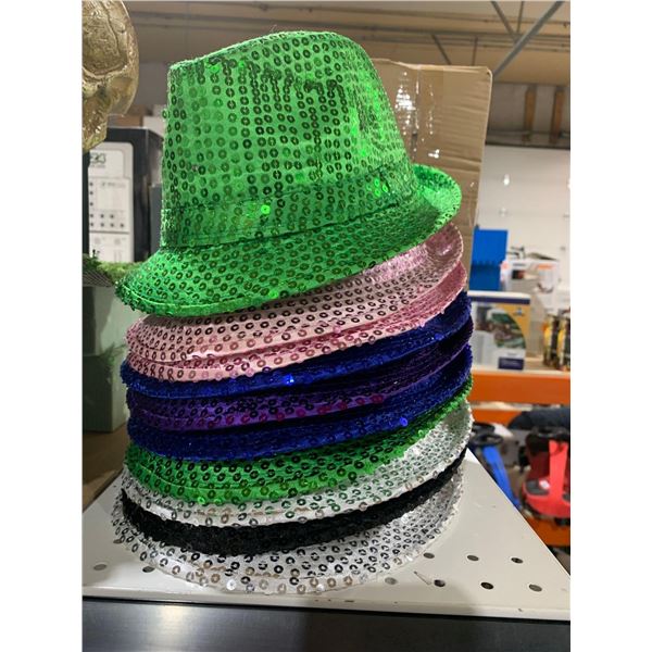 Lot of Light Up and Sequin Fedoras Flashing / Solid Light