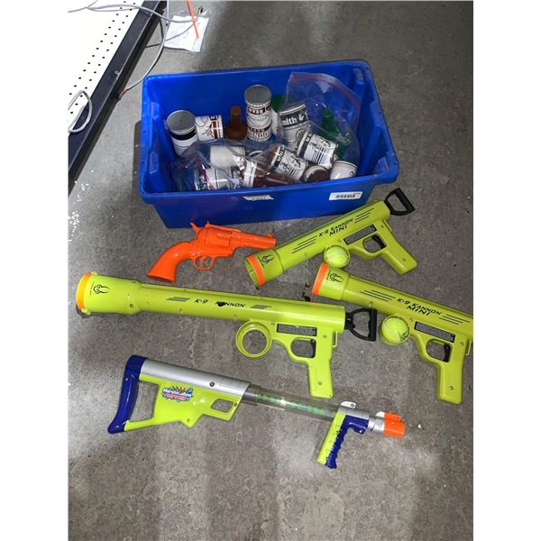 Lot of Toy Guns and Plastic Targets
