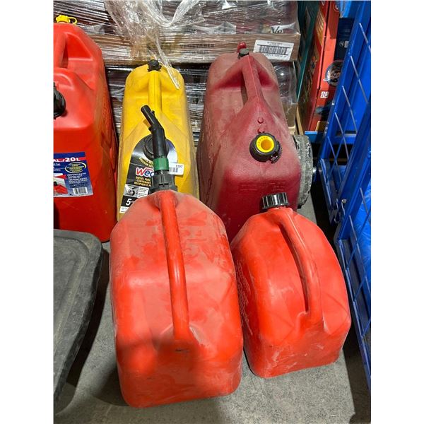 Lot of 4 Assorted Gas Cans