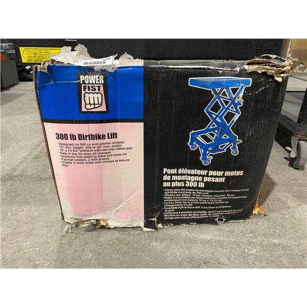 Power Fist 300Lb Dirtbike Lift -  Provides easier access for maintenance and repair. Hydraulic foot-