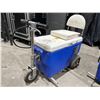 Image 3 : Cruzin Cooler Electric Cooler Scooter with Folding Padded Seat - Blue