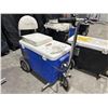 Image 2 : Cruzin Cooler Electric Cooler Scooter with Folding Padded Seat - Blue