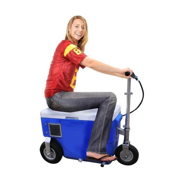 Cruzin Cooler Electric Cooler Scooter with Folding Padded Seat - Black
