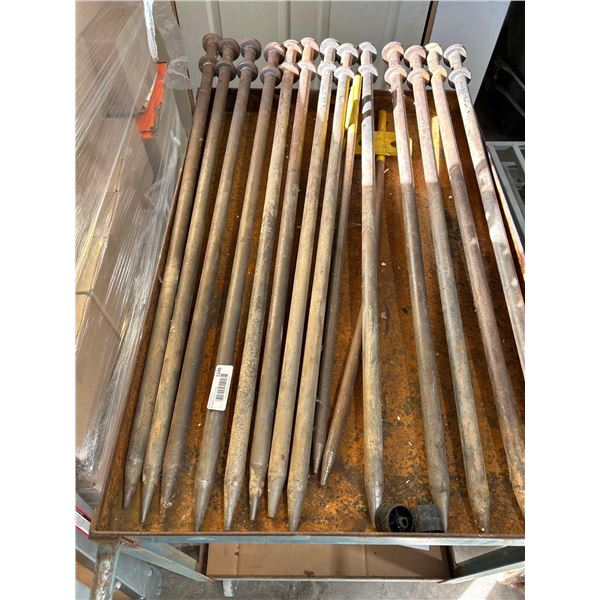 Assorted Lot of 14 Heavy Duty 40" Tent & Screen Spikes/Pegs