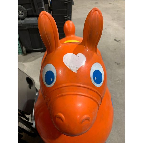 Rody Max Orange - Ride On Bounce Toy - Holds up to 300 lbs and made of  super strong latex free viny